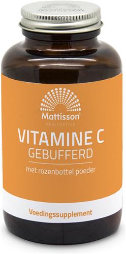 Mattisson - Vitamine C Gebufferd 1000 mg - Vitamine C met Magnesium & Rozenbottelpoeder - 90 Capsules