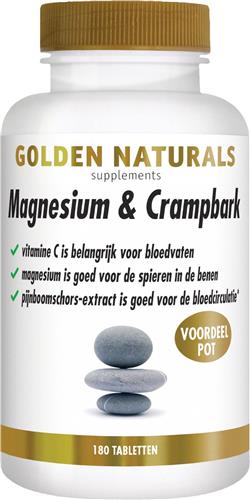 Golden Naturals Magnesium & Crampbark (180 tabletten)