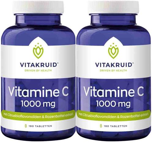 2x Vitakruid Vitamine C 1000 mg 180 tabletten