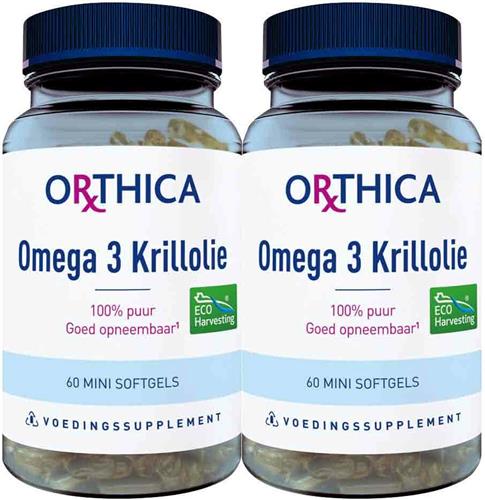 2x Orthica Omega-3 Krillolie 60 softgels