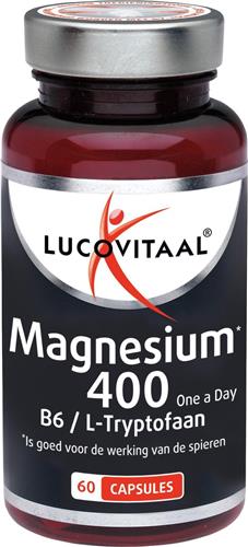 Lucovitaal Magnesium 400 Vitamine B6 en L-Tryptofaan Voedingssupplement - 60 Capsules