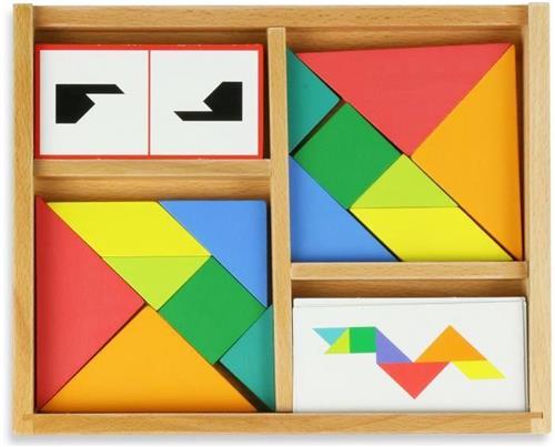 Vilac Tangram - Tangram The Battle - Denkspel - Hout - Kleur - Dubbele set