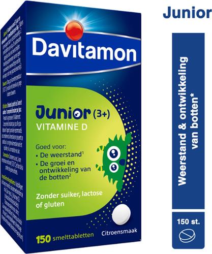 Davitamon® Junior Vitamine D 150 Smelttabletten - Vanaf 3 Jaar Citroensmaak