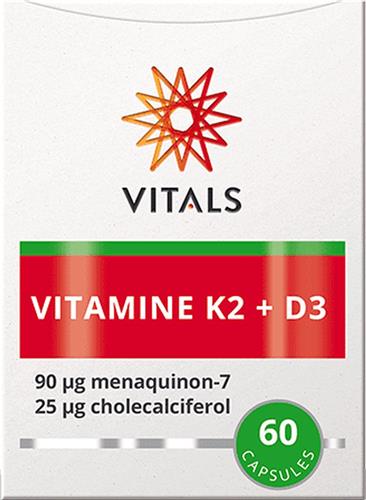 Vitals - Vitamine K2 90 mcg + Vitamine D3 25 mcg - 60 Capsules