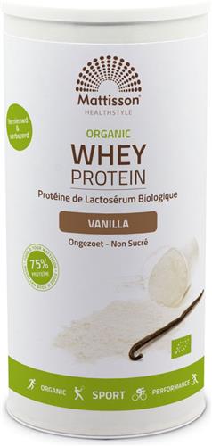 Mattisson - Biologische Wei Proteïne Poeder - 75% Eiwit - Vanille - Whey Protein - 450 Gram