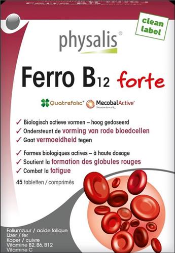 Physalis Supplementen Ferro B12 Forte Tabletten 45Tabletten