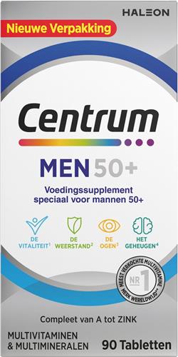 Centrum Men 50+ Multivitaminen Tabletten, 90 stuks