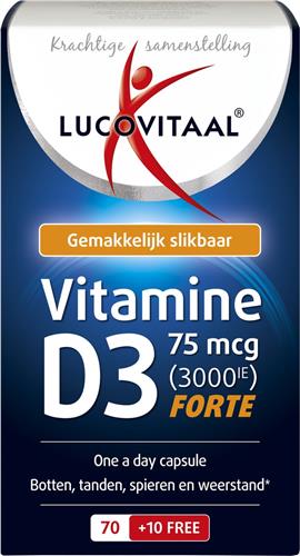 Lucovitaal Vitamine D3 75 microgram Voedingssupplement - 70 capsules