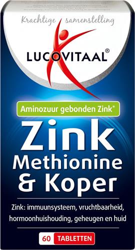 3x Lucovitaal Zink Methionine & Koper 60 tabletten