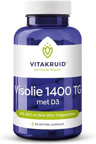 2x Vitakruid Visolie 1400 TG Met D3 60 capsules