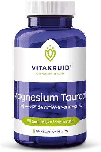 Vitakruid Magnesium Tauraat - met p-5-p de actieve vorm van B6 - 90 vegicaps