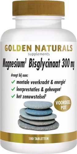 Golden Naturals Magnesium Bisglycinaat 300mg (180 veganistische tabletten)