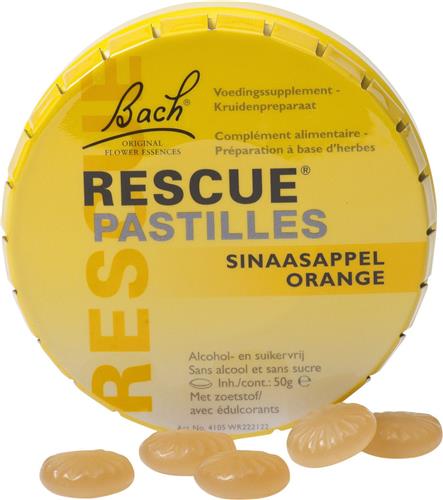 Bach Rescue Remedy Pastilles - 50 gr - sinaasappel - Voedingssupplement