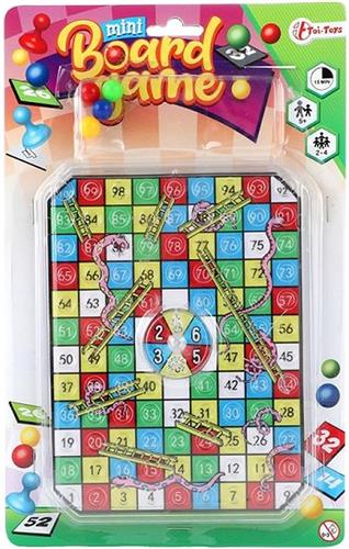 ToiToys Mini bordspel - Ladderspel of Erger-je-niet - Mens erger je niet - Reizen - Spel - Spelletjes - Vakantie - Mee op reis - Reisspel - Vliegtuigspel - Kinderen - Volwassenen - Bordspel - Thuis - Familie - Cadeau - Makkelijk mee te nemen onderweg