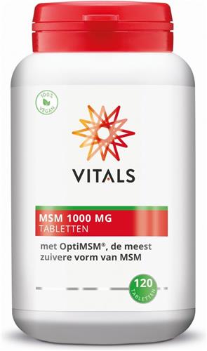 Vitals - MSM tabletten - 1000 mg - 120 tabletten - Met OptiMSM de meest zuivere vorm van MSM