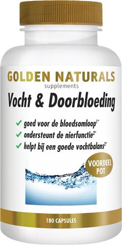 Golden Naturals Vocht & Doorbloeding (180 veganistische capsules)