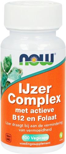 NOW  IJzer complex met actieve B12 en Folaat - 100 vcaps