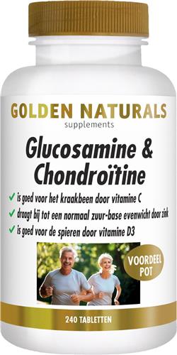 Golden Naturals Glucosamine & Chondroïtine (240 tabletten)