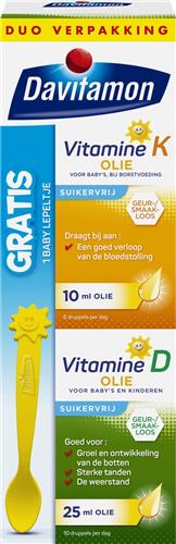 Davitamon Baby Eerste Vitamines – Vitamine D3 olie en Vitamine K Olie - 25ml + 10ml