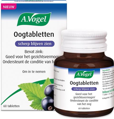 A.Vogel Oogtabletten tabletten - Helpt om scherp te blijven zien1 - 60 st