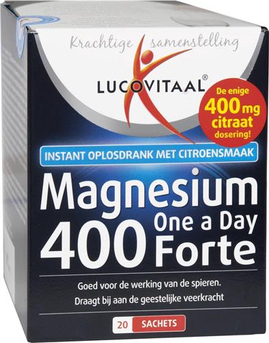 Lucovitaal Magnesium One a Day 400 Forte Voedingssupplement - 20 Sachets