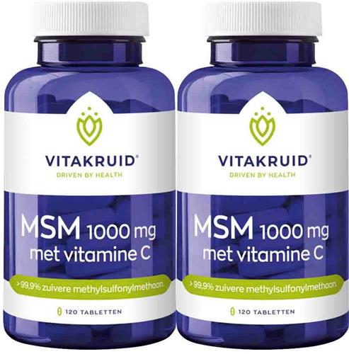 2x Vitakruid Msm 1000 mg Vitamine C 120 tabletten