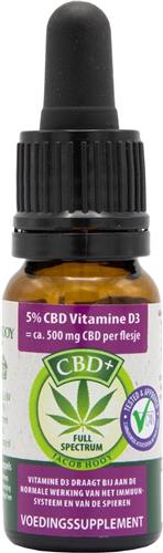 Jacob Hooy Cbd Plus Olie 5% + Vitamine D3 10 ml