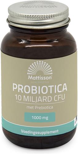 Mattisson - Probiotica met Prebiotica 10 miljard CFU - 1000mg - Voedingssupplement Darmflora - Vegan - 60 Capsules