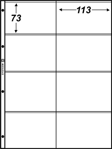 Hartberger Systeemblad S2x4 met 8 vakken ( 113 x 73 mm ) 5 stuks insteekhoezen insteekbladen voor de verzamelaar! - prentjes - prentje - bidprentjes - doodsprentjes - doodprentje - gedachtenisprentje - kaartje - kaartjes - pinpas - creditcard