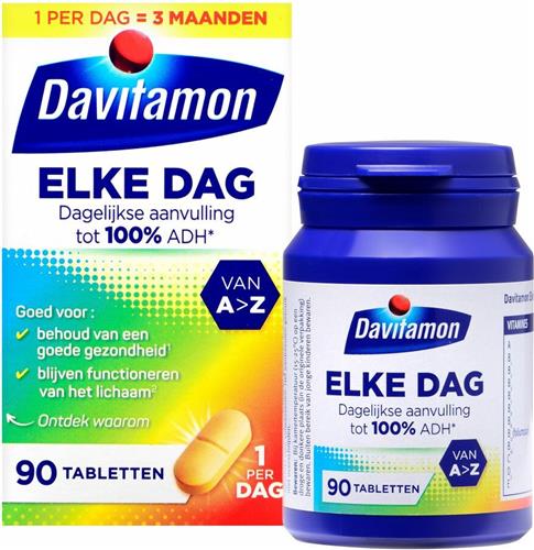 Davitamon Elke Dag - Complete multivitaminen met 22 essentiële vitamines en mineralen- 90  tabletten