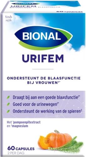 Bional Urifem - Supplement - Ondersteuning blaasfunctie vrouw - Goed voor urinewegen – 60 capsules