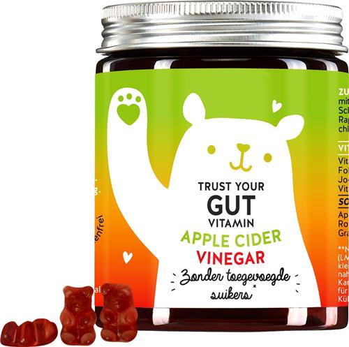 Bears with Benefits Probiotica metabolisme Vitamine Gummies - maandelijkse voorraad van 60 stuks |Voor darmwelzijn en ontgifting - Met appelciderazijn, vitamine C en E - Veganistischegummiberen zonder toegevoegde suiker | Bears with Benefits