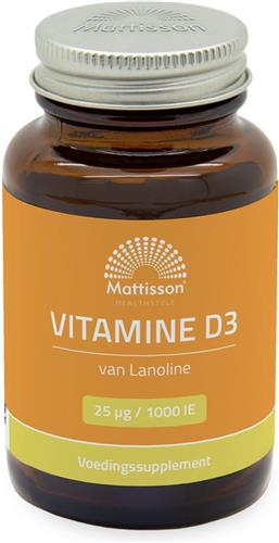 Mattisson - Vitamine D3 25 mcg 1000 iu - Vitamine D Voedingssupplement - 300 Tabletten