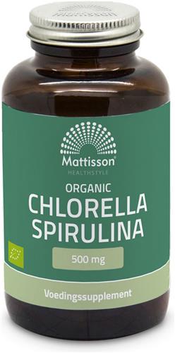 Mattisson - Biologische Spirulina Chlorella Tabletten 500mg - Vegan & Biologisch - 240 Tabletten