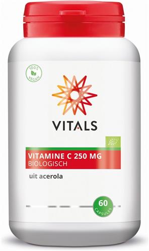 Vitals - Vitamine C - Biologisch - 60 Capsules - 250mg - 250 mg per capsule uit acerola - NL-BIO-01