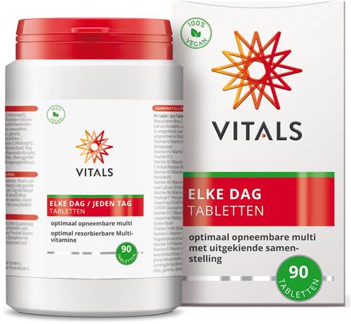 Vitals - Elke Dag - 90 tabletten - multivitamine - unieke samenstelling