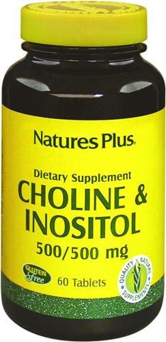 Choline & Inositol 500/500 mg (60 Tablets) - Nature's Plus