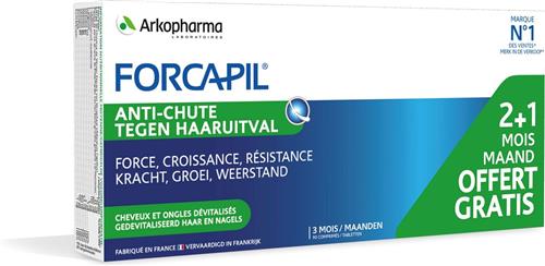 Arkopharma - Forcapil Tegen Haaruitval 3x30 Tabletten Om Voor te Komen van Haaruitval en de Groei en Weerstand te Herstellen – 3 Maanden