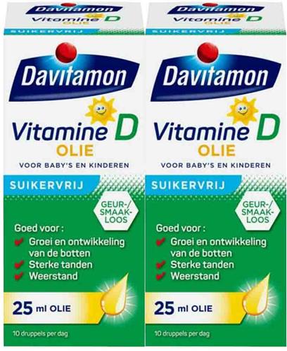 2x Davitamon Vitamine D Olie 25 ml