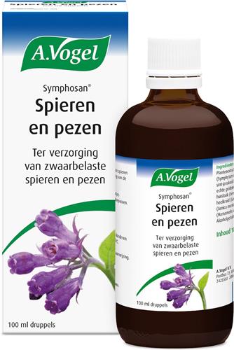 A.Vogel Symphosan (niet innemen) druppels - Ter verzorging van zwaarbelaste spieren en pezen. - 100 ml