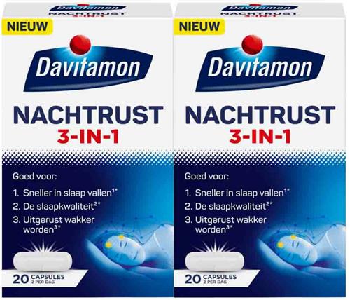 2x Davitamon Nachtrust 3-in-1 20 capsules