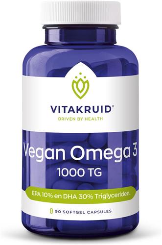 Vitakruid Vegan omega 3 1000 triglyceriden 300 DHA 100 EPA 90 softgels