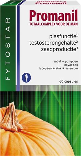 Fytostar Promanil - Supplement - Plasfunctie Testosterongehalte Zaadproductie - 60 capsules