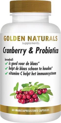 Golden Naturals Cranberry & Probiotica (60 veganistische maagsapresistente capsules)