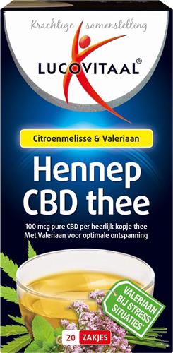 Lucovitaal Hennep CBD Thee Voedingssupplement - 20 Zakjes