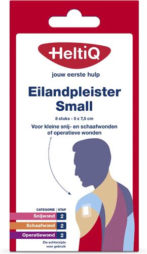 HeltiQ Eilandpleister Small 7,5 cm x 5 cm 8 stuks