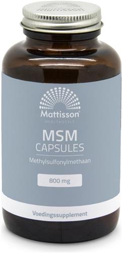 Mattisson - MSM 800 mg - Methyl Sulfonyl Methaan - MSM Tabletten - Zwavel Voedingssupplement voor Bindweefsel & Kraakbeen - 180 MSM Capsules