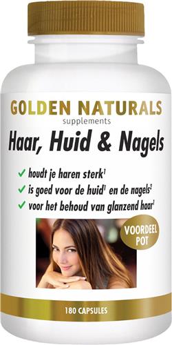 Golden Naturals Haar, Huid & Nagels (180 vegetarische capsules)