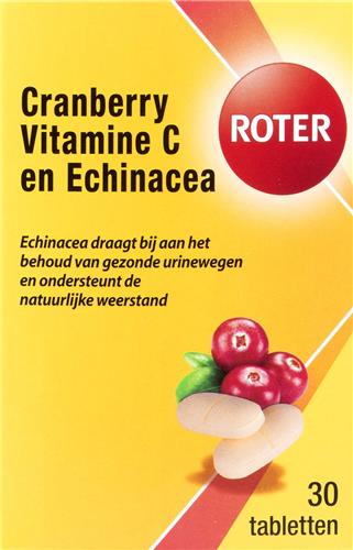 Roter Cranberry Vitamine C en Echinacea - Vitaminen - 30 tabletten