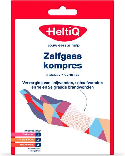 Heltiq - Zalfgaaskompres 7.5 x 10cm - 6 Stuks